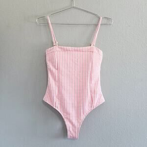 New JUILLET Ines One Piece Swimsuit in Pink Gingham, Size XS, MSRP $257